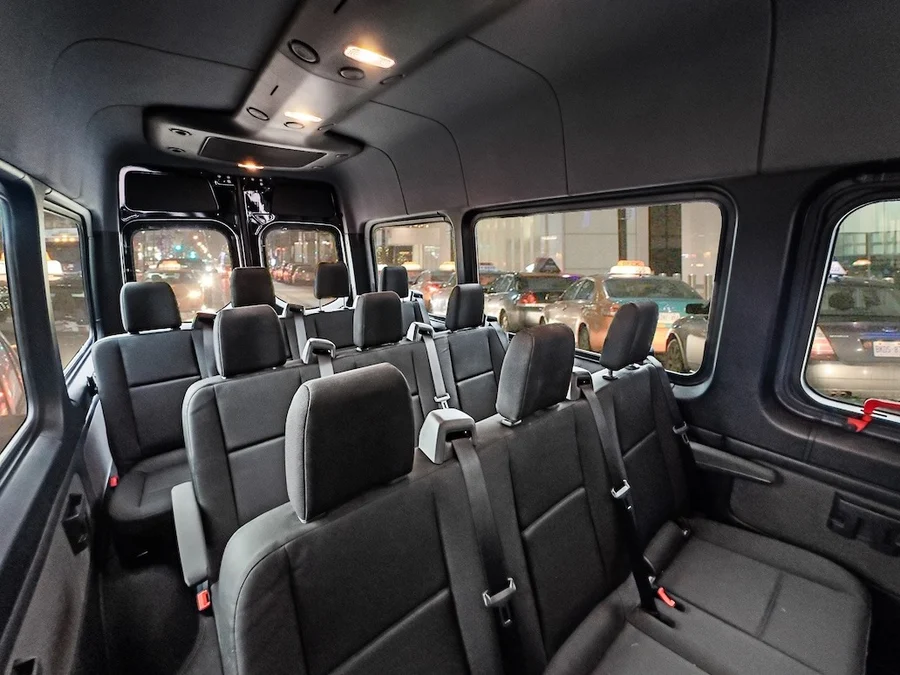 14 passenger shuttle van interior alternate view