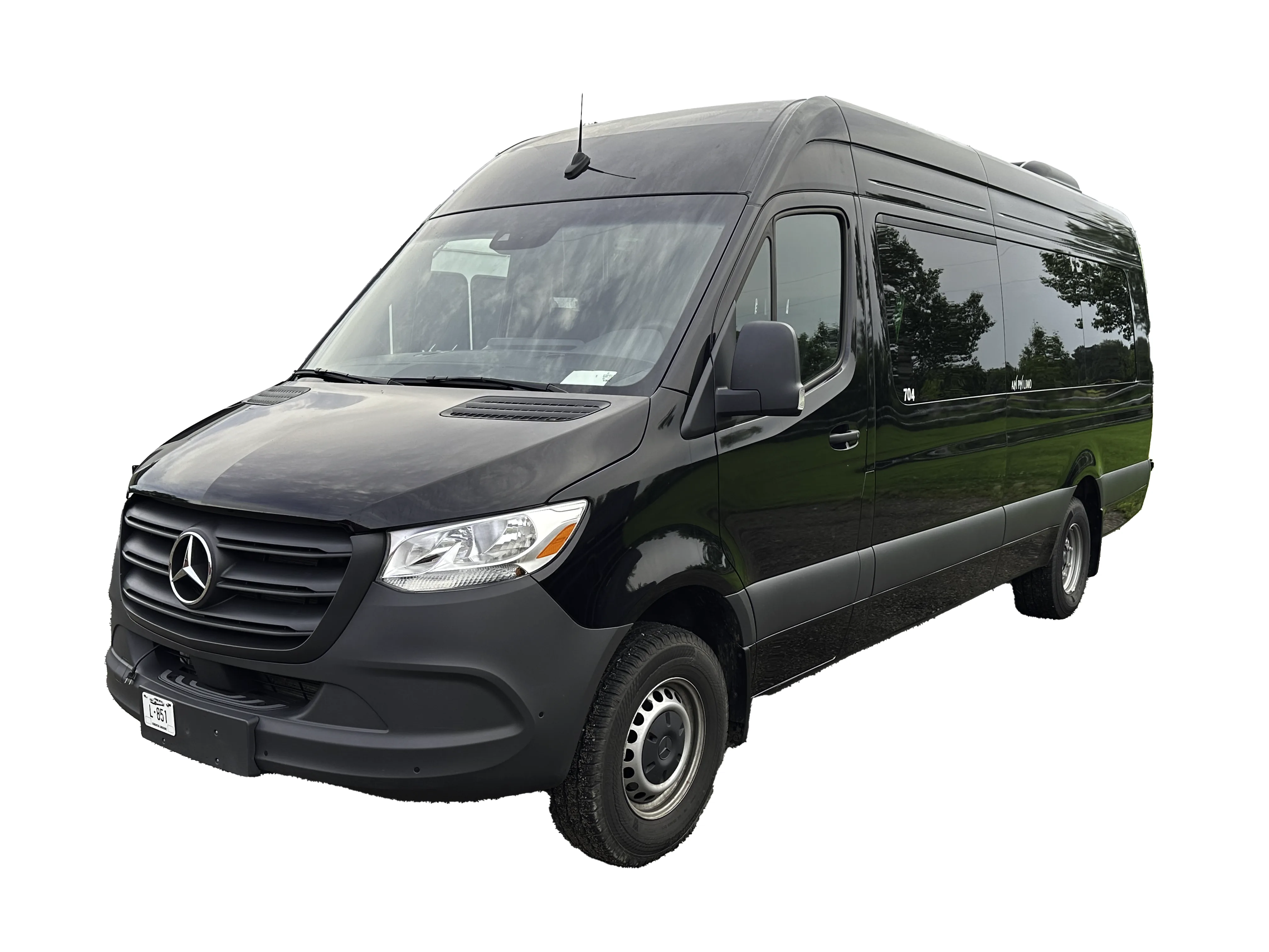 image of 20 passenger party bus exterior front driver side