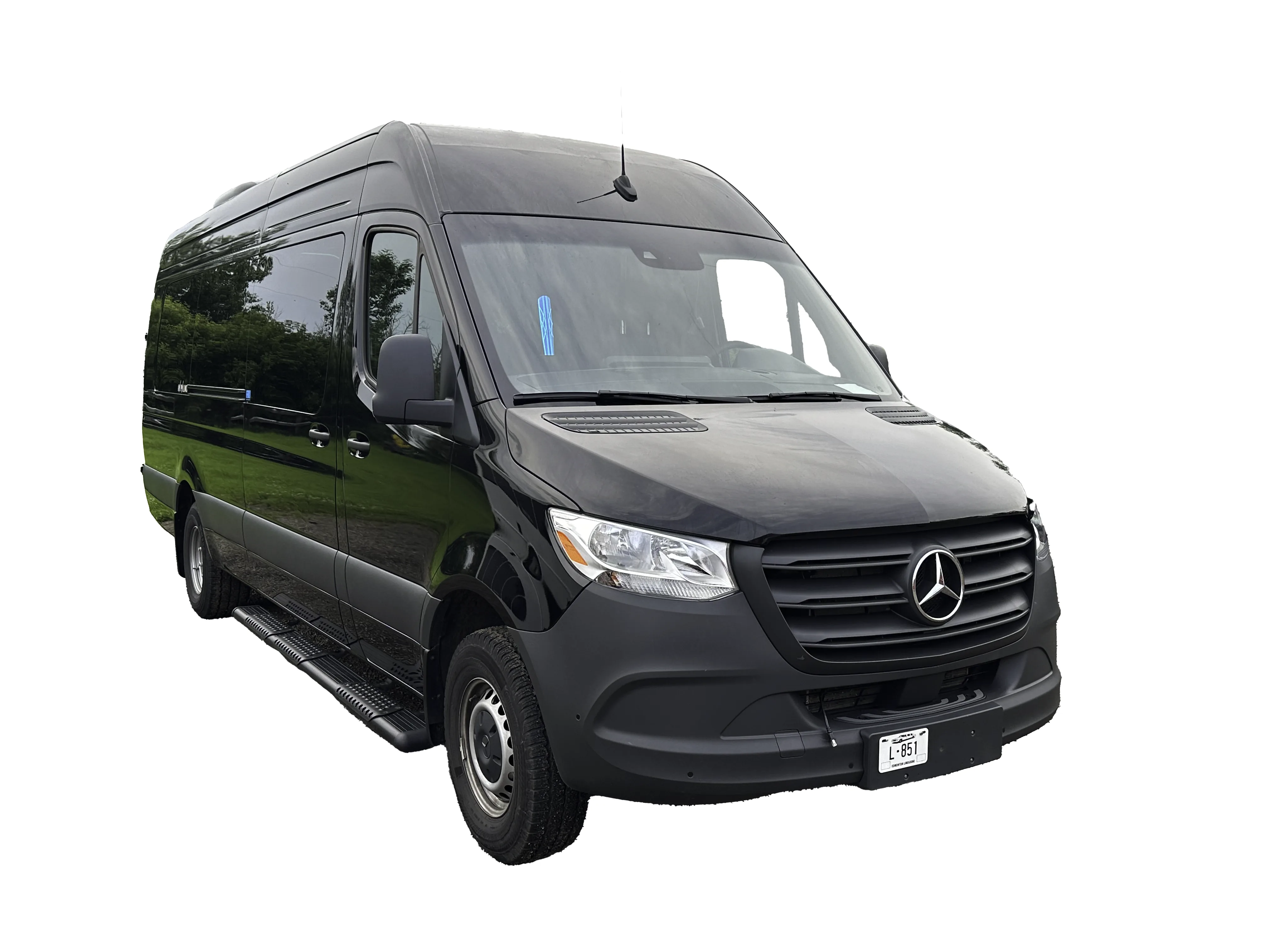 image of 20 passenger party bus exterior front passenger side
